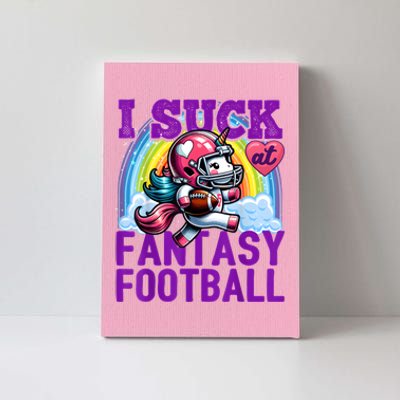 I Suck At Fantasy Football Unicorn Rainbow Loser Canvas