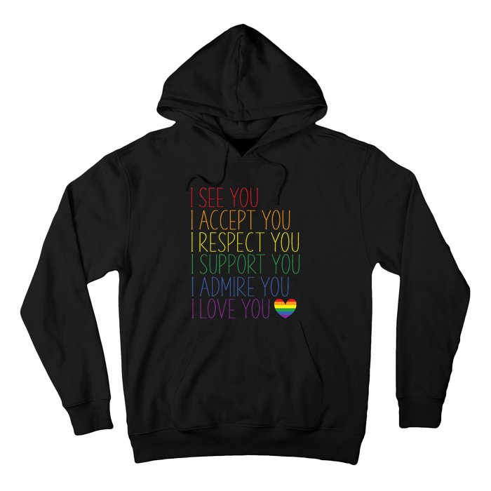 I See Accept Respect Support Admire Love You Lgbtq Hoodie