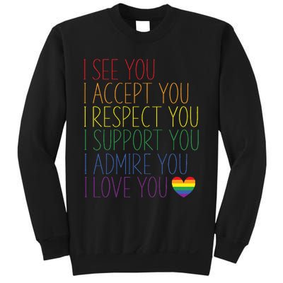 I See Accept Respect Support Admire Love You Lgbtq Sweatshirt