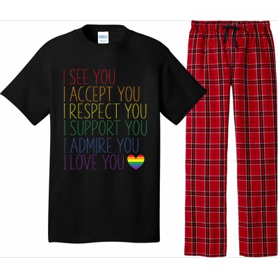 I See Accept Respect Support Admire Love You Lgbtq Pajama Set