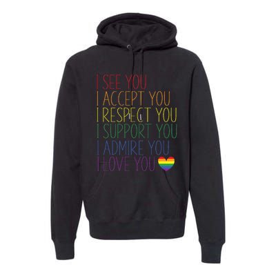 I See Accept Respect Support Admire Love You Lgbtq Premium Hoodie