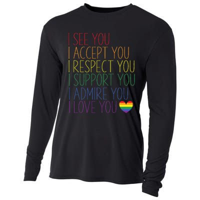 I See Accept Respect Support Admire Love You Lgbtq Cooling Performance Long Sleeve Crew