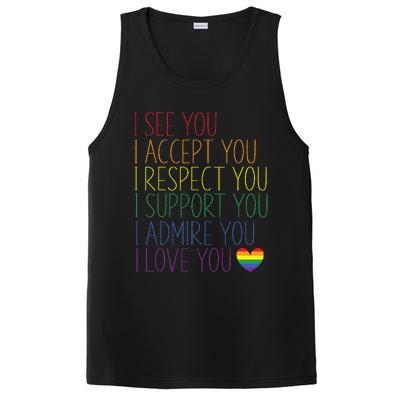 I See Accept Respect Support Admire Love You Lgbtq PosiCharge Competitor Tank