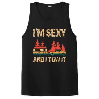 IM Sexy And I Tow It Bigfoot Camp Trees Hike Hiking Camping PosiCharge Competitor Tank