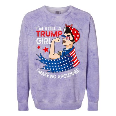 IM Still A Trump Girl I Make No Apologies Colorblast Crewneck Sweatshirt