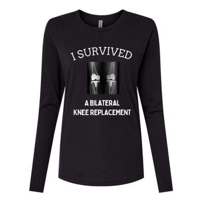 I Survived A Bilateral Knee Replacement Womens Cotton Relaxed Long Sleeve T-Shirt