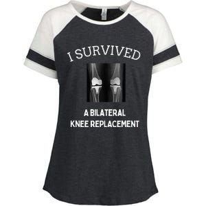 I Survived A Bilateral Knee Replacement Enza Ladies Jersey Colorblock Tee