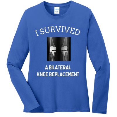 I Survived A Bilateral Knee Replacement Ladies Long Sleeve Shirt