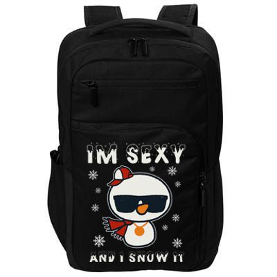 Im Sexy And I Snow It Retro Funny Snowman Impact Tech Backpack