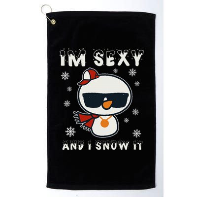 Im Sexy And I Snow It Retro Funny Snowman Platinum Collection Golf Towel