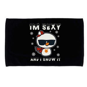 Im Sexy And I Snow It Retro Funny Snowman Microfiber Hand Towel