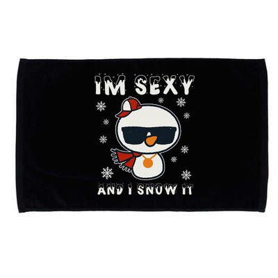 Im Sexy And I Snow It Retro Funny Snowman Microfiber Hand Towel