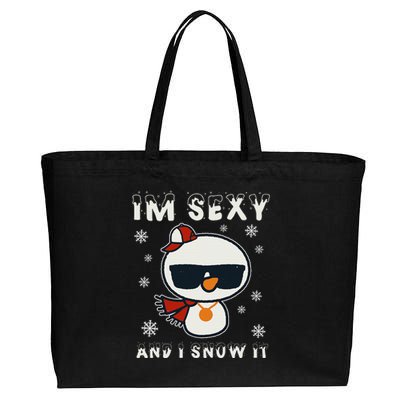 Im Sexy And I Snow It Retro Funny Snowman Cotton Canvas Jumbo Tote