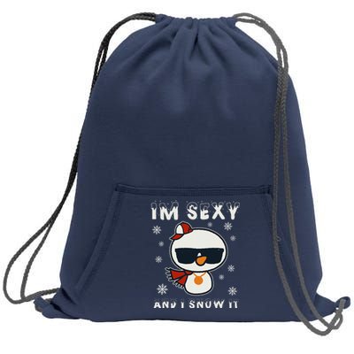 Im Sexy And I Snow It Retro Funny Snowman Sweatshirt Cinch Pack Bag