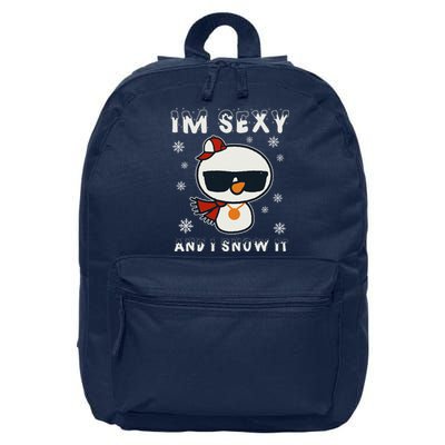 Im Sexy And I Snow It Retro Funny Snowman 16 in Basic Backpack