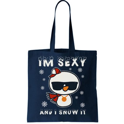 Im Sexy And I Snow It Retro Funny Snowman Tote Bag