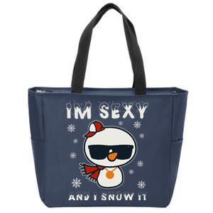 Im Sexy And I Snow It Retro Funny Snowman Zip Tote Bag