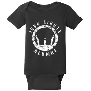 Iron Sights Alumni Boot Camp Shooting Marksmanship Veteran Baby Bodysuit