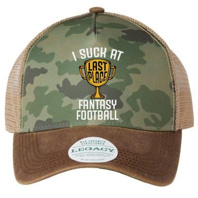I Suck At Fantasy Football Last Place Loser Trophy Legacy Tie Dye Trucker Hat