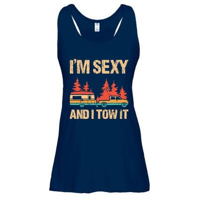 IM Sexy And I Tow It Bigfoot Camp Trees Hike Hiking Camping Ladies Essential Flowy Tank