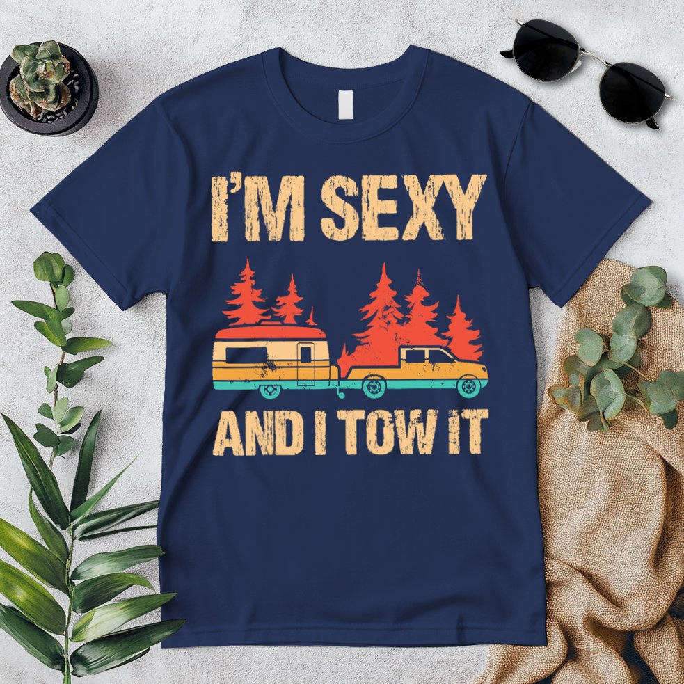 IM Sexy And I Tow It Bigfoot Camp Trees Hike Hiking Camping Premium T-Shirt