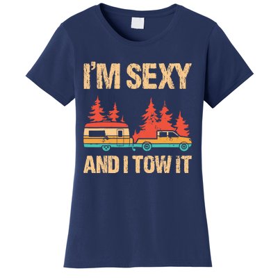 IM Sexy And I Tow It Bigfoot Camp Trees Hike Hiking Camping Women's T-Shirt