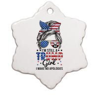 Im Still A Trump Girl I Make No Apologies Trump 2024 Ceramic Star Ornament