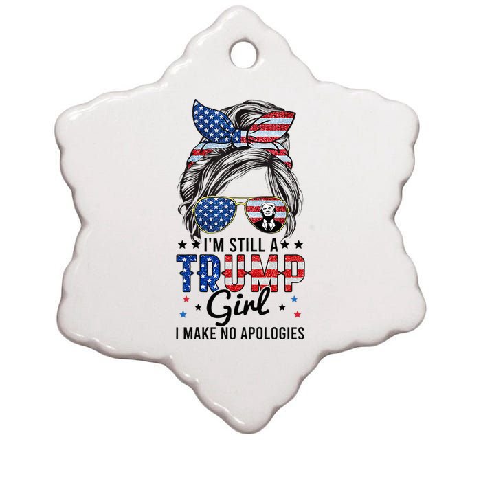 Im Still A Trump Girl I Make No Apologies Trump 2024 Ceramic Star Ornament