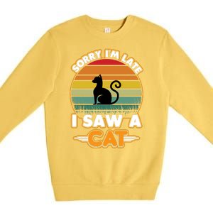 I Saw A Cat Premium Crewneck Sweatshirt