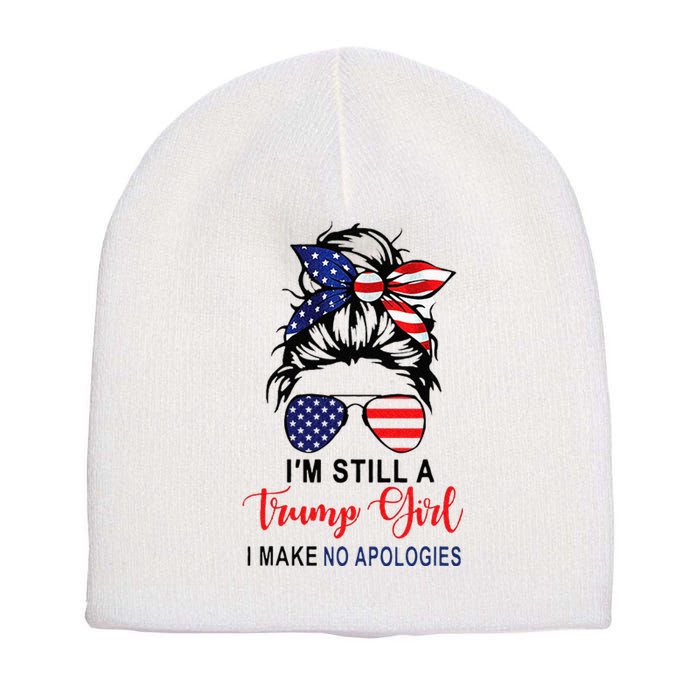 Im Still A Trump Girl Make No Apologies Patriotic American Short Acrylic Beanie