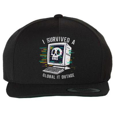 I Survived A Global It Outage 2024 Tech Cybersecurity Wool Snapback Cap