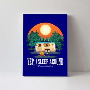 I Sleep Around Funny Sarcastic Camping Graphic For Campers Gift Canvas