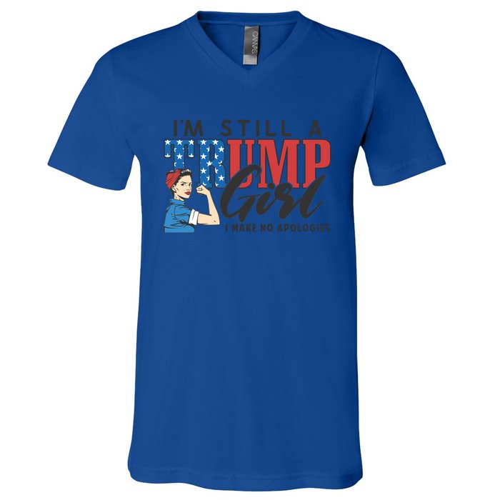 IM Still A Trump Make No Apologies Patriotic American Gift V-Neck T-Shirt