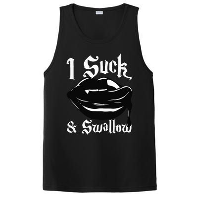 I Suck And Swallow Sexy Vampire Fangs Halloween Costume PosiCharge Competitor Tank