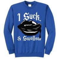 I Suck And Swallow Sexy Vampire Fangs Halloween Costume Sweatshirt