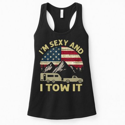 Im Sexy And I Tow It American Flag Caravan Camping American Womens Tank Top