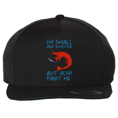 IM Small And Sensitive But Also Fight Me Shrimp Design Wool Snapback Cap
