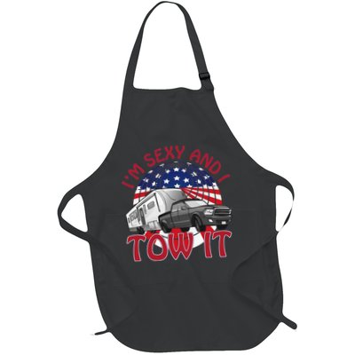 I'm Sexy and I Tow It 5th wheel USA Flag Sunset camping Apron