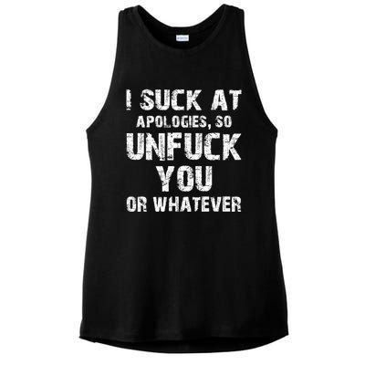 I Suck At Apologies So Unfuck You Or Whatever Funny Ladies PosiCharge Tri-Blend Wicking Tank