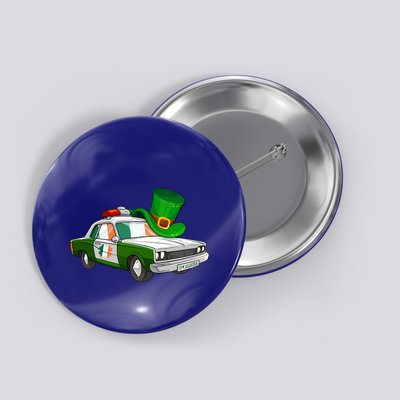 Irish Shamrock American Flag Police Car St Patrick's Day Gift Button