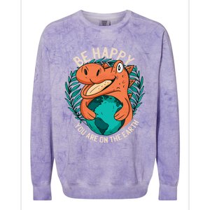 Ironic Statet About Climate Change By A Dinosaur Gift Colorblast Crewneck Sweatshirt