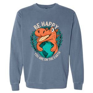 Ironic Statet About Climate Change By A Dinosaur Gift Garment-Dyed Sweatshirt