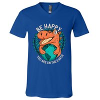 Ironic Statet About Climate Change By A Dinosaur Gift V-Neck T-Shirt