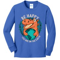 Ironic Statet About Climate Change By A Dinosaur Gift Kids Long Sleeve Shirt