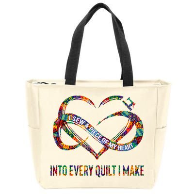 I Sew A Piece Of My Heart Into Every Quilt I Make Zip Tote Bag