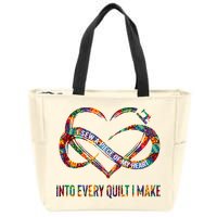 I Sew A Piece Of My Heart Into Every Quilt I Make Zip Tote Bag