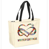 I Sew A Piece Of My Heart Into Every Quilt I Make Zip Tote Bag