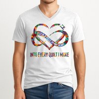 I Sew A Piece Of My Heart Into Every Quilt I Make V-Neck T-Shirt
