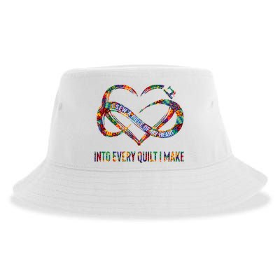 I Sew A Piece Of My Heart Into Every Quilt I Make Sustainable Bucket Hat