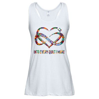 I Sew A Piece Of My Heart Into Every Quilt I Make Ladies Essential Flowy Tank